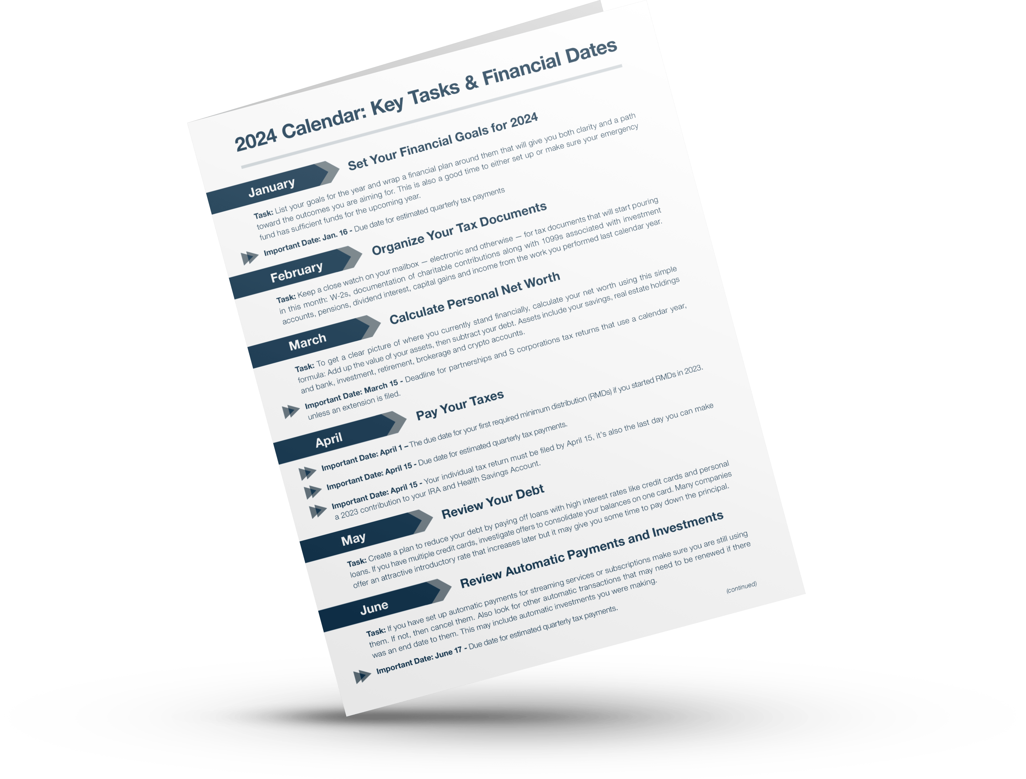 2026 Calendar: Key Tasks & Financial Dates